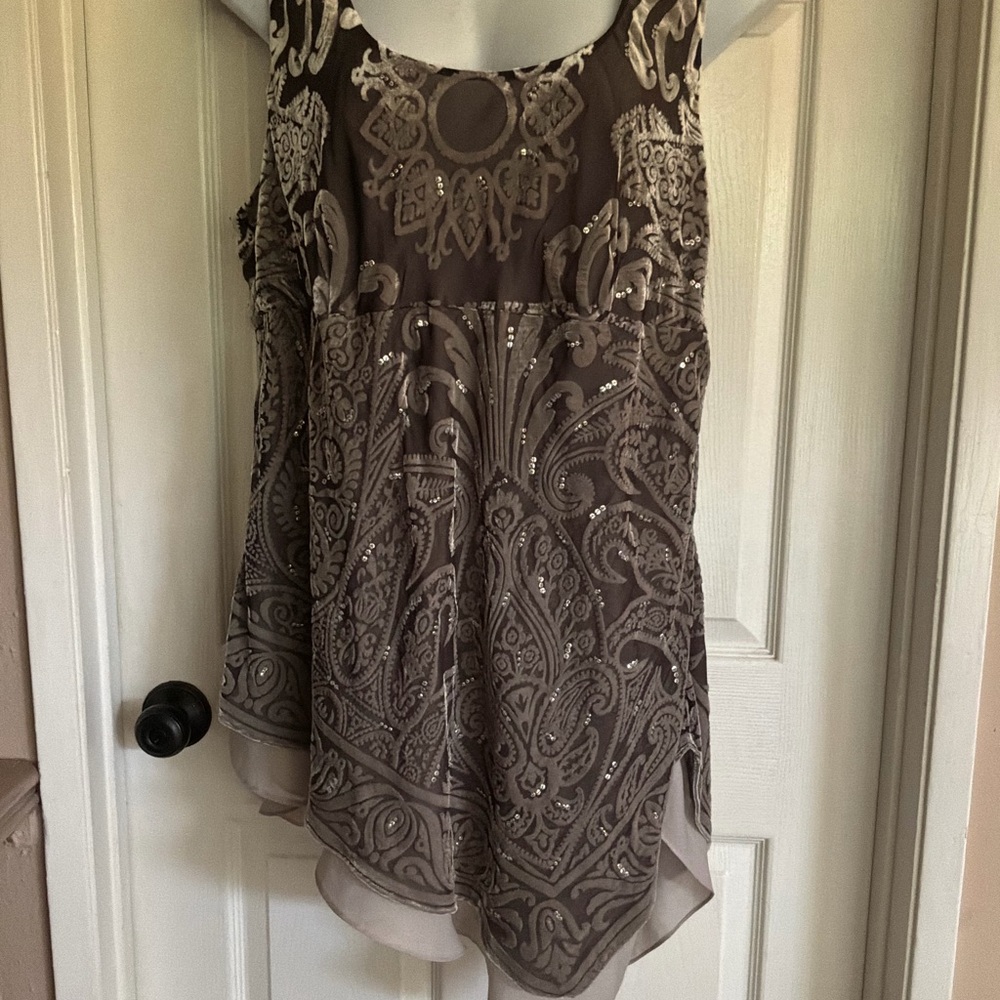 ECI…velvet boho asymmetrical top